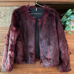 Fluffy Free people box cut jacket